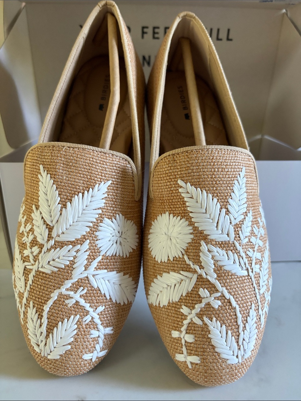 Birdies Starling Embroidered Raffia